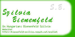 szilvia bienenfeld business card